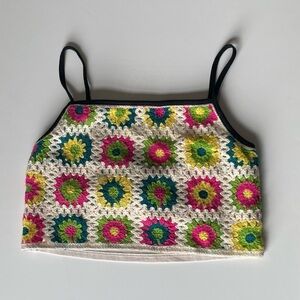 Wild Fable Multicolor Crochet Crop Top